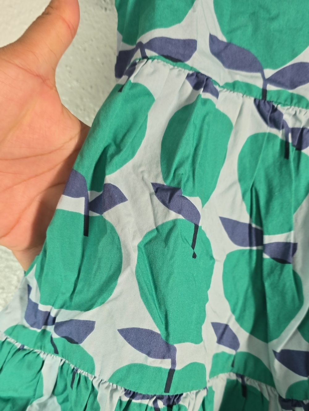 Tea Collection Green Apple Print Ruffled Kids Dress - Picture 8 of 9